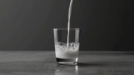Foto op Plexiglas milk in a small glass generative ai © Kelly