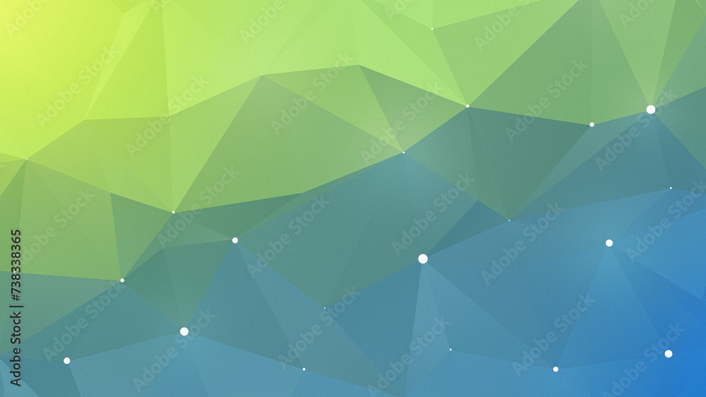 Poster abstract grainy green to blue color gradient polygon vector pattern background. high resolution full