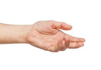 Man's hand isolated on white background