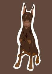illustration of a dog on  brown - 738341582