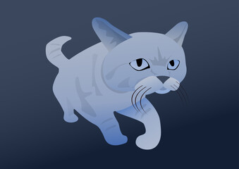 illustration of a cat on black - 738341752
