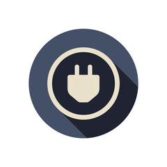 Obraz premium Electric car parking flat style vector icon. Car charger sign.