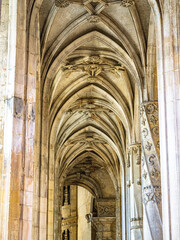 The aisle of a French gothic cathedral