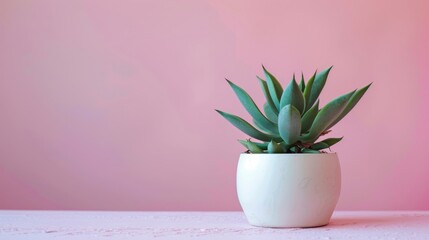 An agave houseplant thrives in a green vase, bringing life to the indoor wall with its succulent beauty