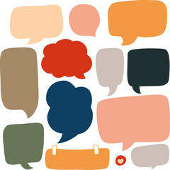set of speech bubbles
