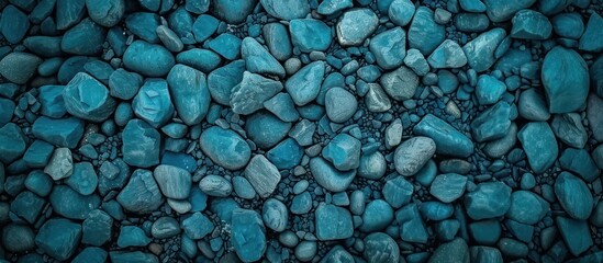 Blue pebbles texture Stone background