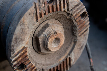 truck drive shaft flange. element of the vehicle chassis