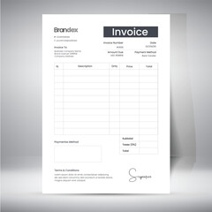 clean and professional business invoice template vector, modern receipt voucher, bill voucher template