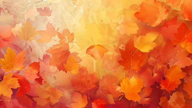 Autumn background with colorful leaves, grunge style. Vector illustration.