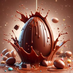 Delicius easter egg chocolate with splashes