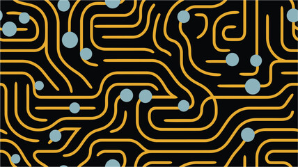 Abstract simple circuit board in perspective view. EPS10 vector curves. EPS 10. Vector illustration. Abstract technology background. A perfect seamless tiling texture of a circuit board.