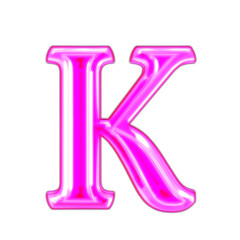 Neon purple character. letter k