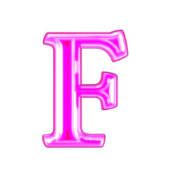 Neon purple character. letter f