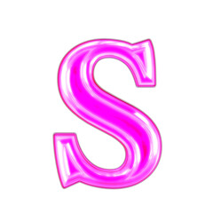 Neon purple character. letter s