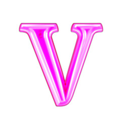 Neon purple character. letter v