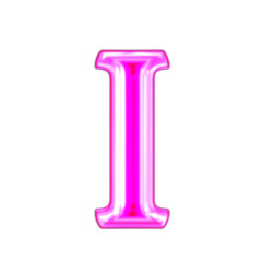 Neon purple character. letter i