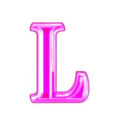 Neon purple character. letter l