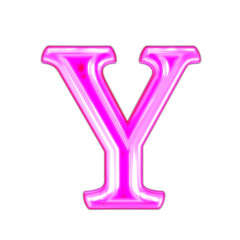 Neon purple character. letter y