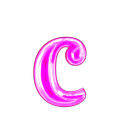 Neon purple character. letter c