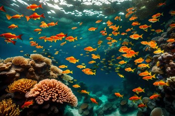 coral reef in the red