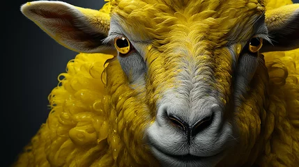 Fotobehang yellow sheep photo © Polistan