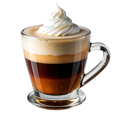 Viennese coffee or espresso with cream isolated
