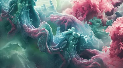 Graphic Background of Spectral Nebula Swirls - Cosmic Pastel Cloudscape