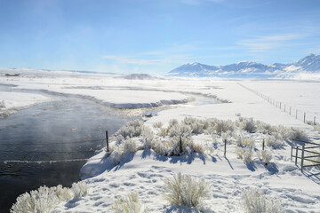 Winter Tranquility: Owens River in the Eastern Sierra during Winter (4K Ultra HD)