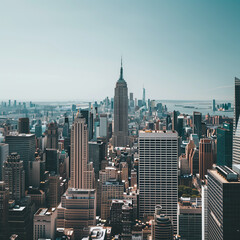 New York City Skyline: Majestic Urban Landscape and Iconic Buildings