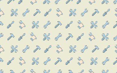 tools. mechanic. work. to fix. metal. broken. seamless pattern. the pattern. the icon. Doodle. vector. black lines. on a white background.
