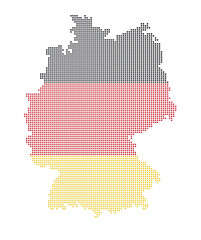 Map of Germany from dots with flag
