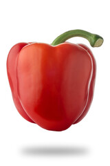 Red pepper with green stalk cut out