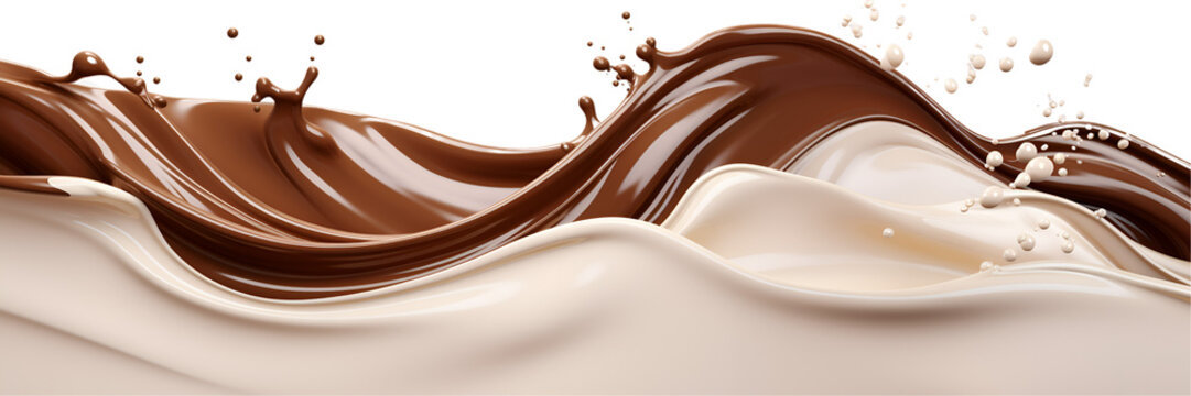 Wave of Chocolate and Milk cream, Abstract background,