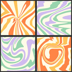Cool trendy Y2K geometric abstract background. Groovy pattern.