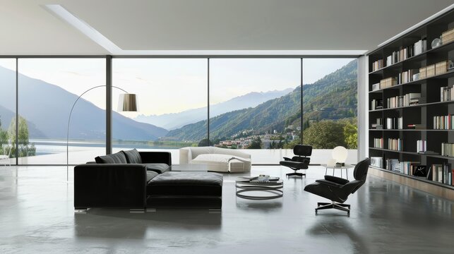 Contemporary Home Office with View