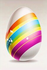 Vibrantly painted easter egg illustration with white isolated background