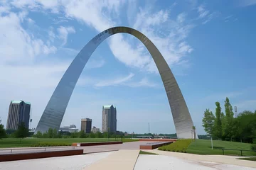 Deurstickers "The Gateway Arch in St. Louis on a Clear Sunny Day with Blue Skies" © Ludmila