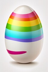 Vibrantly painted easter egg illustration with white isolated background