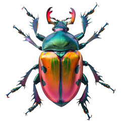 colorful beetle in transparent background