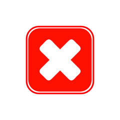 Obraz premium Red cross symbol icon element, Simple no graphic design, symbol rejected. Isolated on transparent background. Illustration design. 