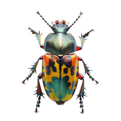 Colorful beetle in transparent background