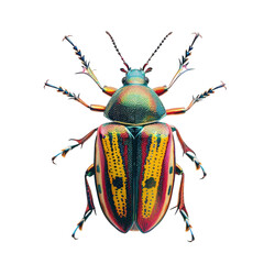 colorful beetle in transparent background
