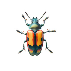 colorful beetle in transparent background