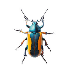 colorful beetle in transparent background