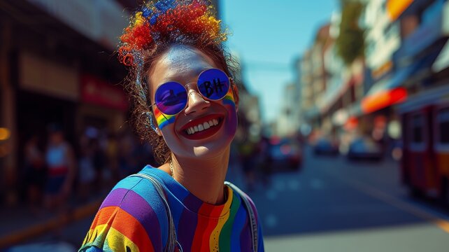 lesbian woman proudly representing the lgbt community