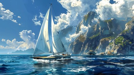 Sailing a yacht
