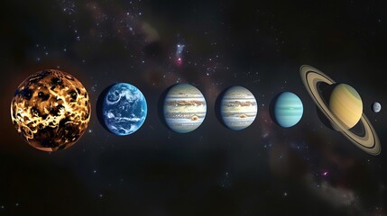 
High-resolution images depicting the creation of planets within the solar system, with elements...