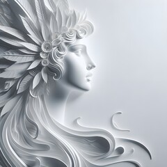 Fototapeta na wymiar Detailed image of Athena in a 3D printed sculpture.