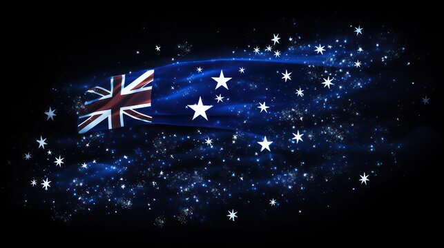 	
Australian flag effect hologram illustration blue background wallpaper	
