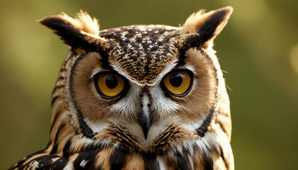 Obraz premium An owl in the thicket of the forest looks with interest 
